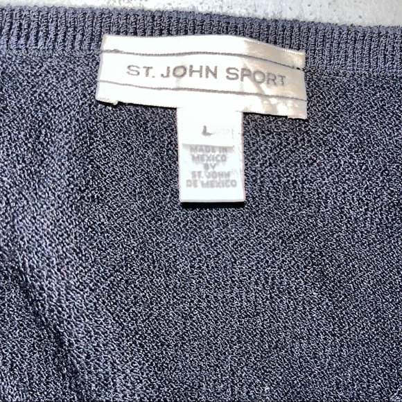 St. John Sport Black V Neck Sweater Top - Picture 6 of 10